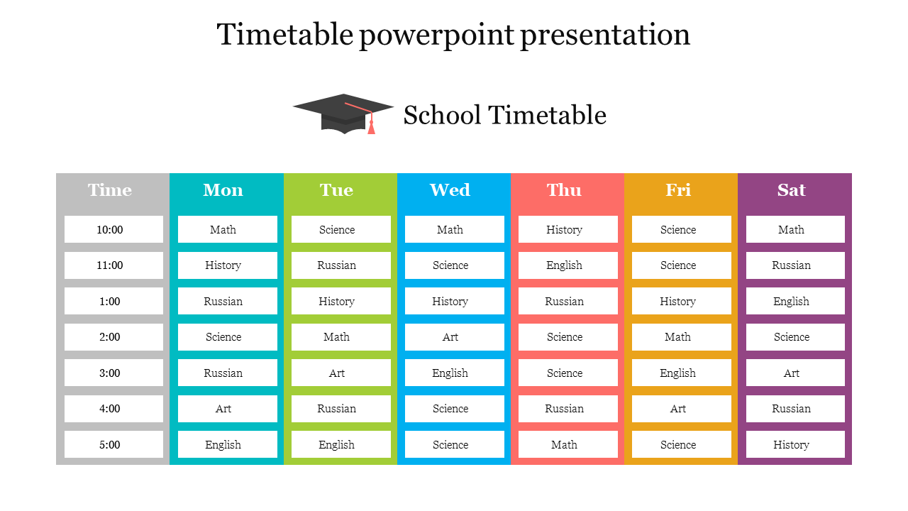 Timetable powerpoint presentation